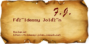 Földessy Jolán névjegykártya