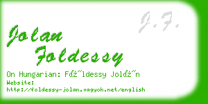 jolan foldessy business card